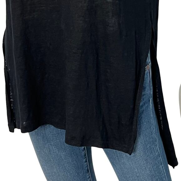 Michael Stars Black Long Tank with Side Splits - Picture 2 of 4